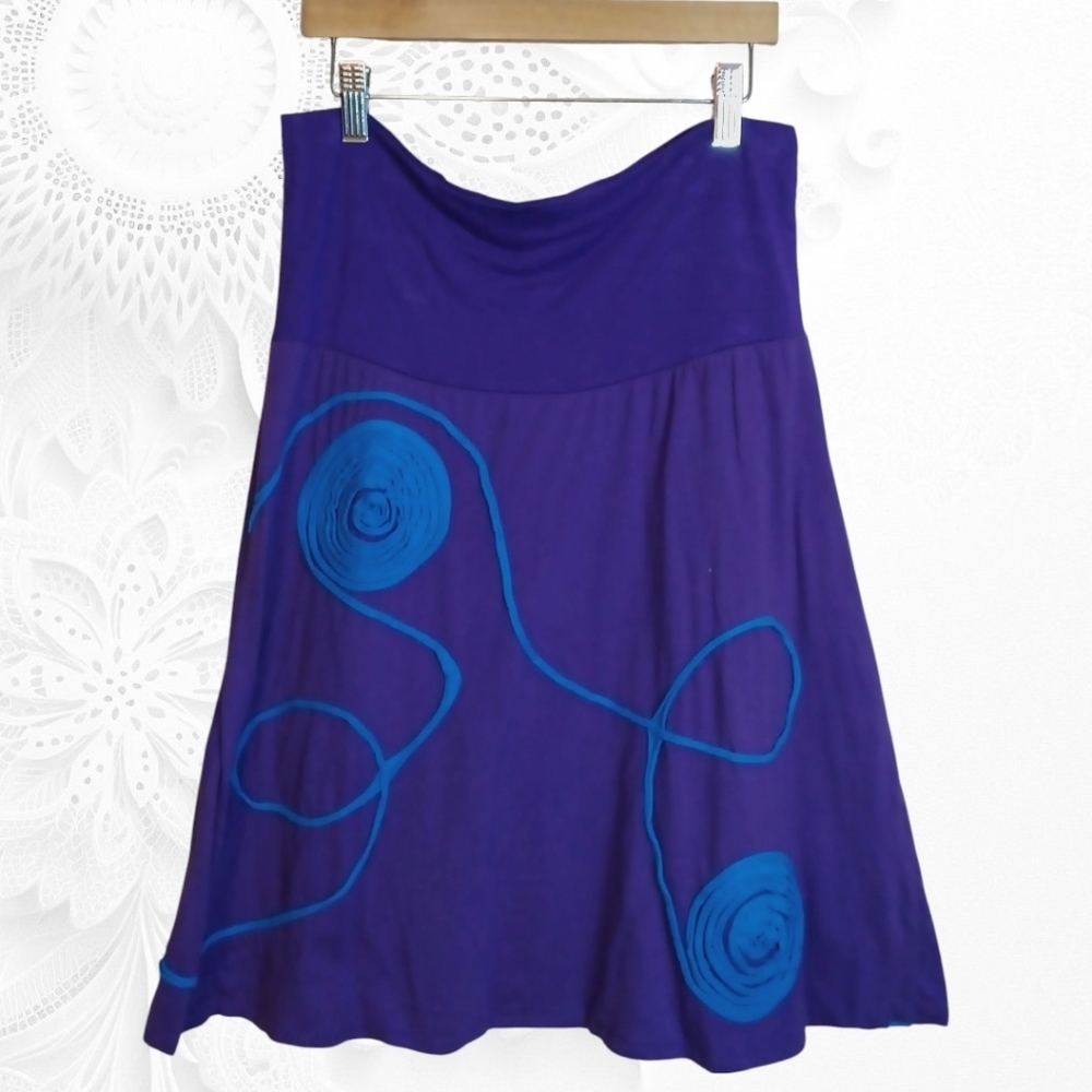 Za Zen Purple Knit Skirt With Design - Picture 2 of 2